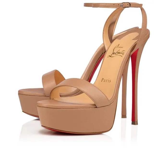 Women Loubi Queen Alta 150 Mm Sandals 8211 Nappa Leather 8211 Nude Nude Christian Louboutin Platforms Women Loubi Queen Alta 150 Mm Sandals 8211 Nappa Leather 8211 Nude Nude Christian Louboutin Platforms