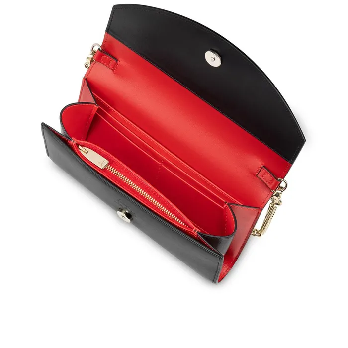 Women Loubi54 Chain Wallet 8211 Calf Leather 8211 Black Black Christian Louboutin Crossbody Bags