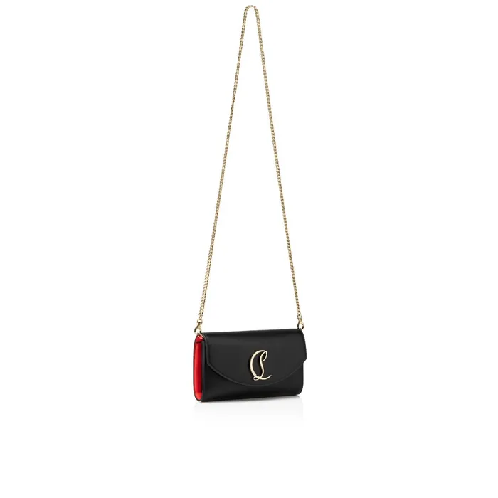Women Loubi54 Chain Wallet 8211 Calf Leather 8211 Black Black Christian Louboutin Crossbody Bags