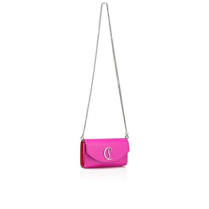 Women Loubi54 Chain Wallet 8211 Calf Leather 8211 Bolerose Pink Christian Louboutin Crossbody Bags