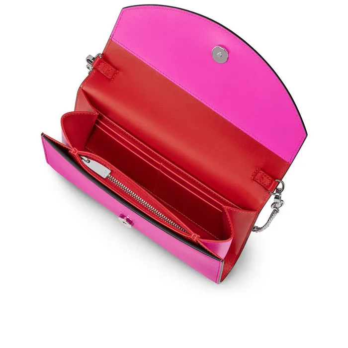 Women Loubi54 Chain Wallet 8211 Calf Leather 8211 Bolerose Pink Christian Louboutin Crossbody Bags