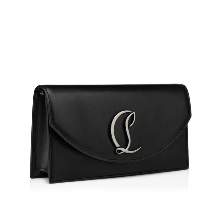 Women Loubi54 Clutch 8211 Calf Leather And Metal 8211 Black Black Christian Louboutin Shoulder Bags