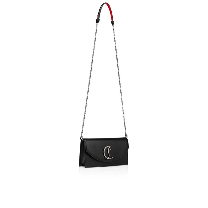 Women Loubi54 Clutch 8211 Calf Leather And Metal 8211 Black Black Christian Louboutin Shoulder Bags