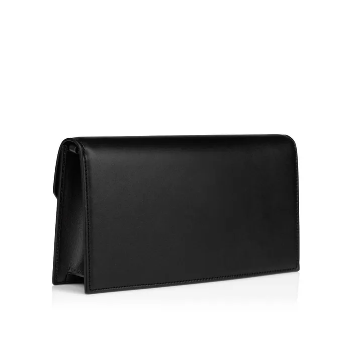 Women Loubi54 Clutch 8211 Calf Leather And Metal 8211 Black Black Christian Louboutin Shoulder Bags