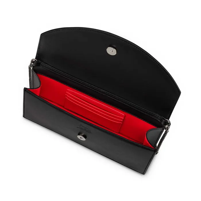 Women Loubi54 Clutch 8211 Calf Leather And Metal 8211 Black Black Christian Louboutin Shoulder Bags