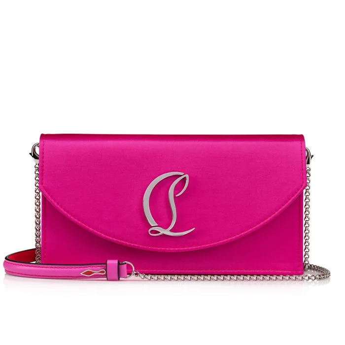 Women Loubi54 Clutch 8211 Crepe Satin 8211 Bolerose Pink Christian Louboutin Crossbody Bags Women Loubi54 Clutch 8211 Crepe Satin 8211 Bolerose Pink Christian Louboutin Crossbody Bags
