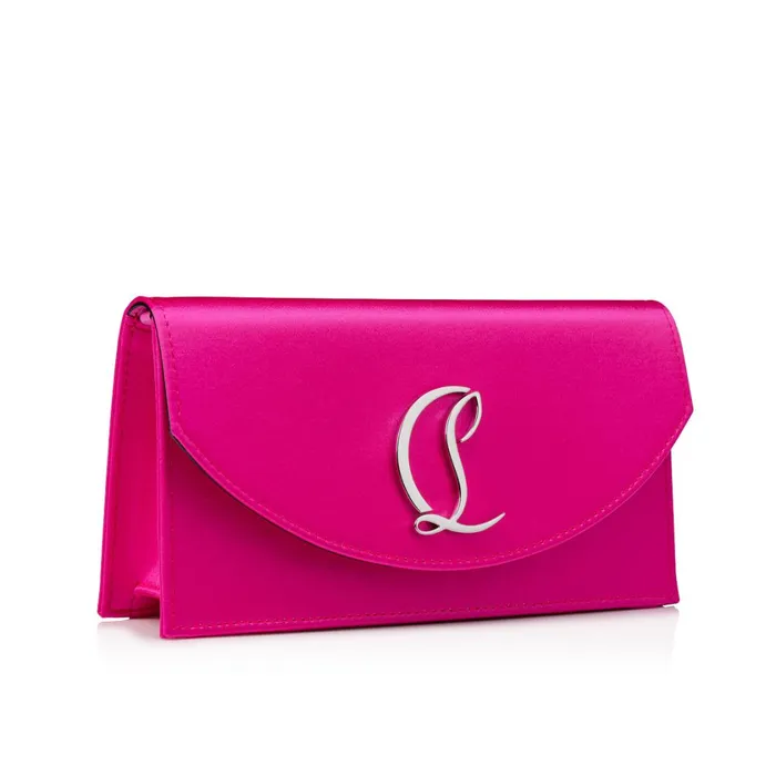 Women Loubi54 Clutch 8211 Crepe Satin 8211 Bolerose Pink Christian Louboutin Crossbody Bags