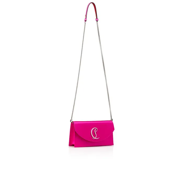 Women Loubi54 Clutch 8211 Crepe Satin 8211 Bolerose Pink Christian Louboutin Crossbody Bags