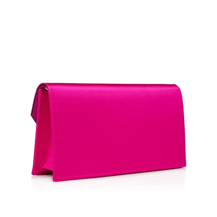 Women Loubi54 Clutch 8211 Crepe Satin 8211 Bolerose Pink Christian Louboutin Crossbody Bags