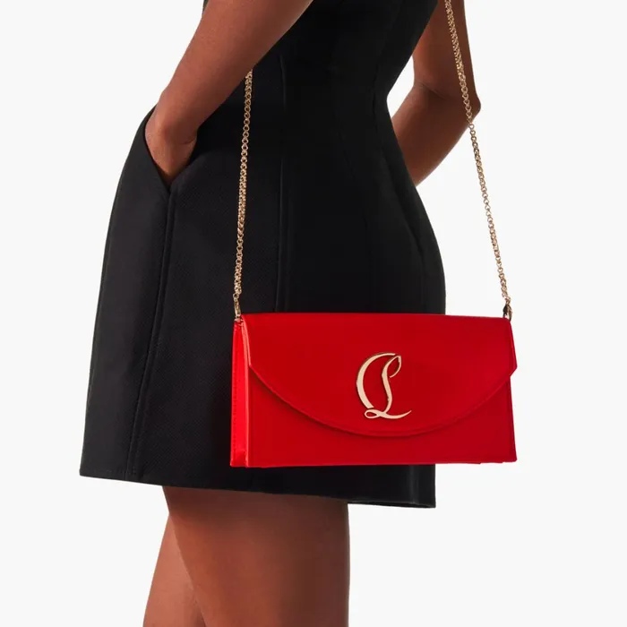 Women Loubi54 Clutch 8211 Crepe Satin 8211 Ole Red Christian Louboutin Crossbody Bags