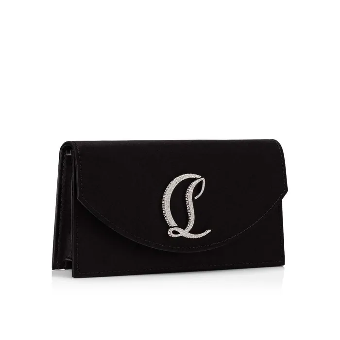 Women Loubi54 Small Clutch 8211 Satin And Strass 8211 Black Black Christian Louboutin Crossbody Bags Women Loubi54 Small Clutch 8211 Satin And Strass 8211 Black Black Christian Louboutin Crossbody Bags