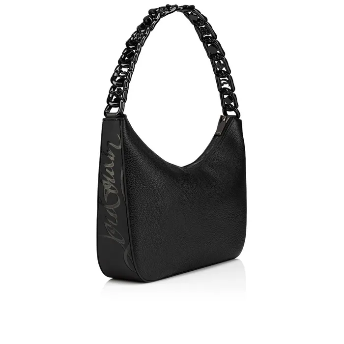Women Loubila Chain Large Shoulder Bag 8211 Grained Calf Leather 8211 Black Black Christian Louboutin Shoulder Bags