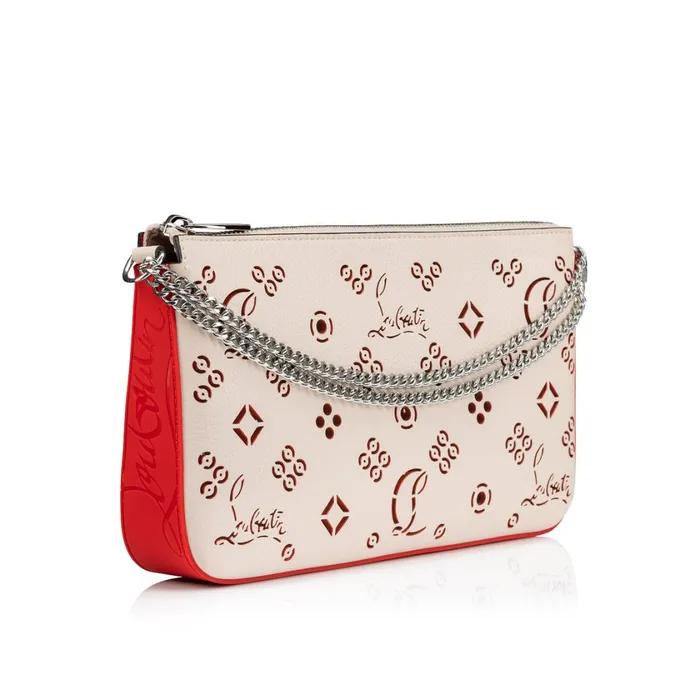 Women Loubila Shoulder Bag 8211 Perforated Grained Calf Leather Loubinthesky 8211 Leche Beige Christian Louboutin Mini Bags