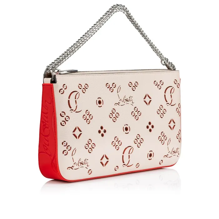 Women Loubila Shoulder Bag 8211 Perforated Grained Calf Leather Loubinthesky 8211 Leche Beige Christian Louboutin Mini Bags
