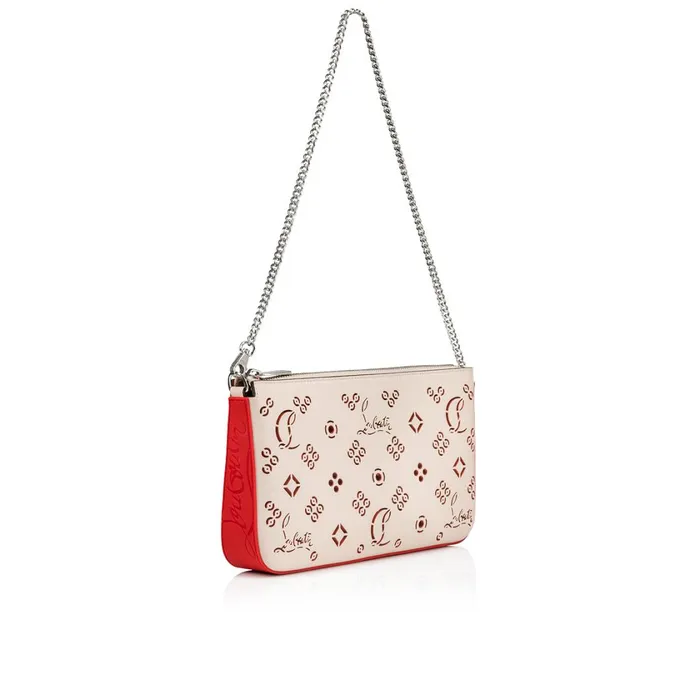 Women Loubila Shoulder Bag 8211 Perforated Grained Calf Leather Loubinthesky 8211 Leche Beige Christian Louboutin Mini Bags