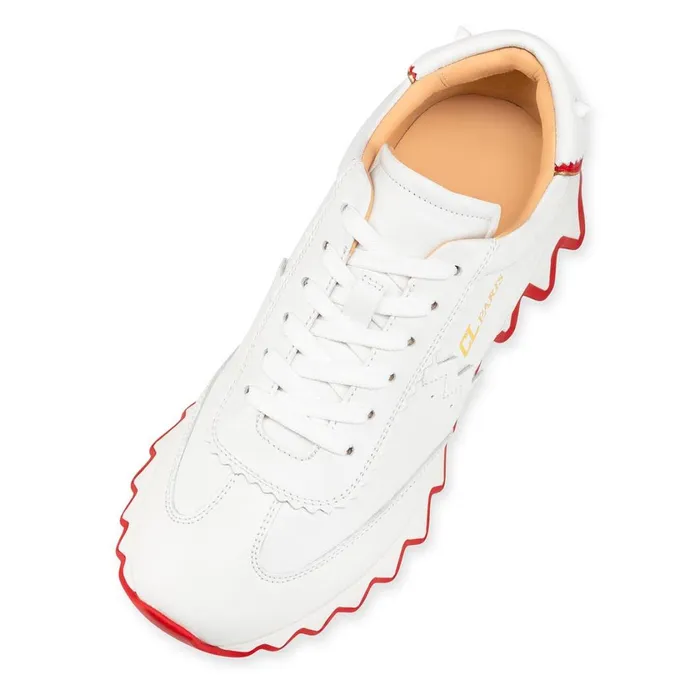 Women Loubishark Woman Sneakers 8211 Calf Leather And Neoprene 8211 Bianco Bianco Christian Louboutin Sneakers