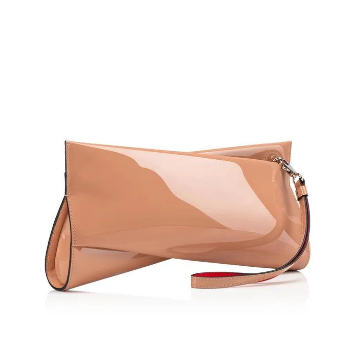 Women Loubitwist Clutch 8211 Patent Calf 8211 Nude Nude Christian Louboutin Clutches and Evening Bags