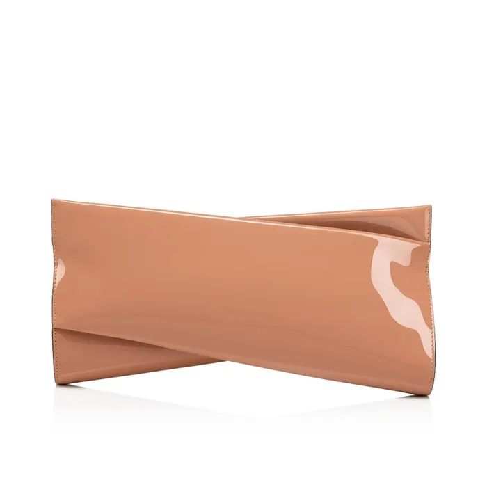 Women Loubitwist Clutch 8211 Patent Calf 8211 Nude Nude Christian Louboutin Clutches and Evening Bags