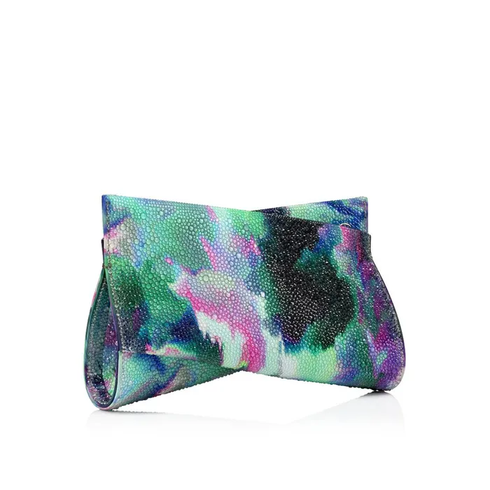 Women Loubitwist Small Clutch 8211 Crepe Satin And Strass Melancholia 8211 Multicolor Multicolor Christian Louboutin Shoulder Bags