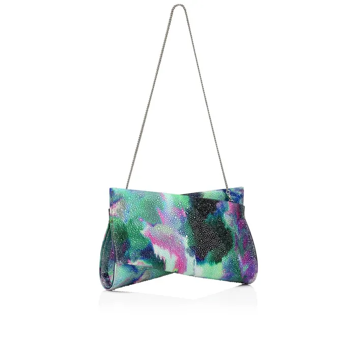 Women Loubitwist Small Clutch 8211 Crepe Satin And Strass Melancholia 8211 Multicolor Multicolor Christian Louboutin Shoulder Bags