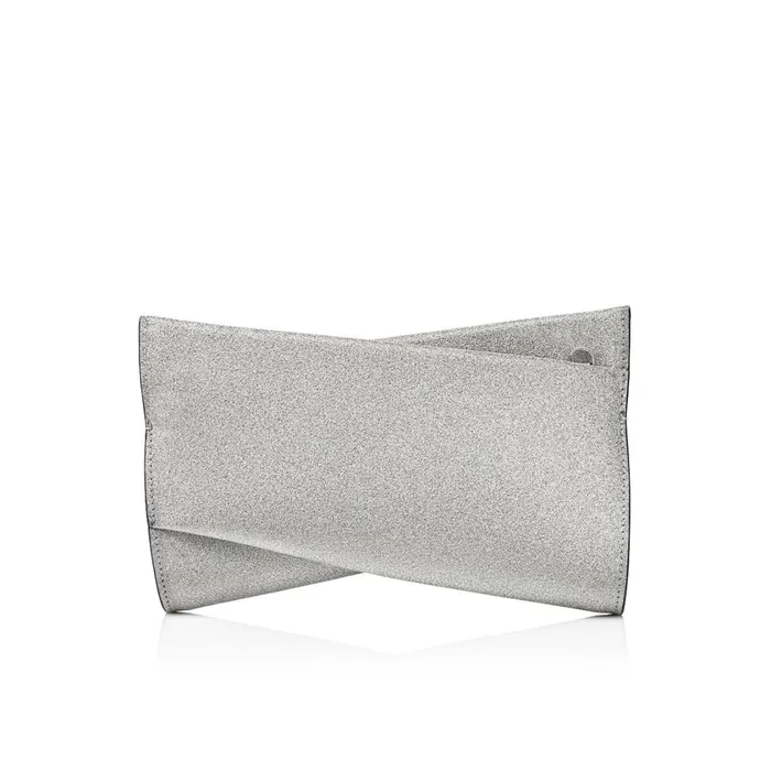 Women Loubitwist Small Clutch 8211 Glittered Calf Leather 8211 Silver Silver Christian Louboutin Clutches and Evening Bags Women Loubitwist Small Clutch 8211 Glittered Calf Leather 8211 Silver Silver Christian Louboutin Clutches and Evening Bags
