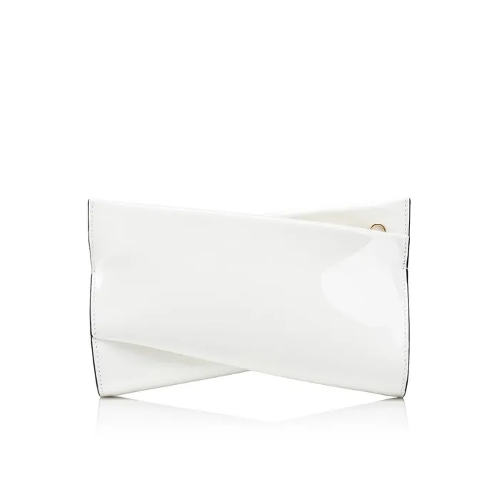 Women Loubitwist Small Clutch 8211 Patent Calf Leather 8211 Bianco White Christian Louboutin Clutches and Evening Bags Women Loubitwist Small Clutch 8211 Patent Calf Leather 8211 Bianco White Christian Louboutin Clutches and Evening Bags