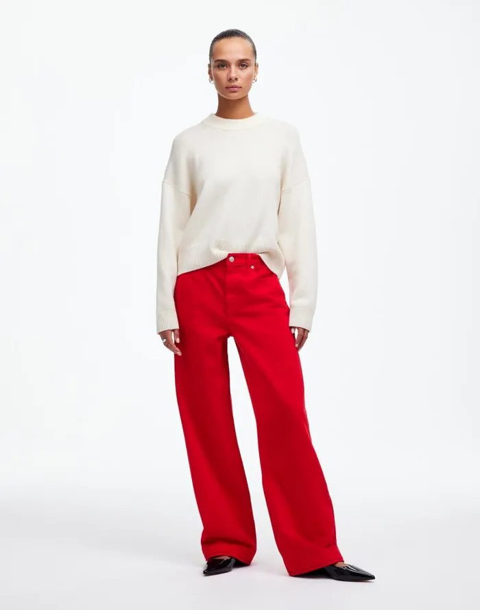 Women LowSlung Baggy Jeans Bright Cherry Madewell Jeans