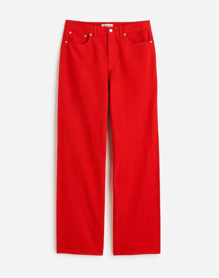 Women LowSlung Baggy Jeans Bright Cherry Madewell Jeans