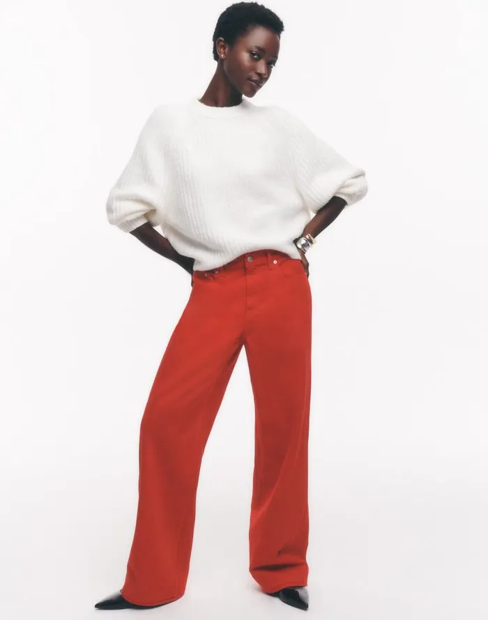 Women LowSlung Baggy Jeans Bright Cherry Madewell Jeans