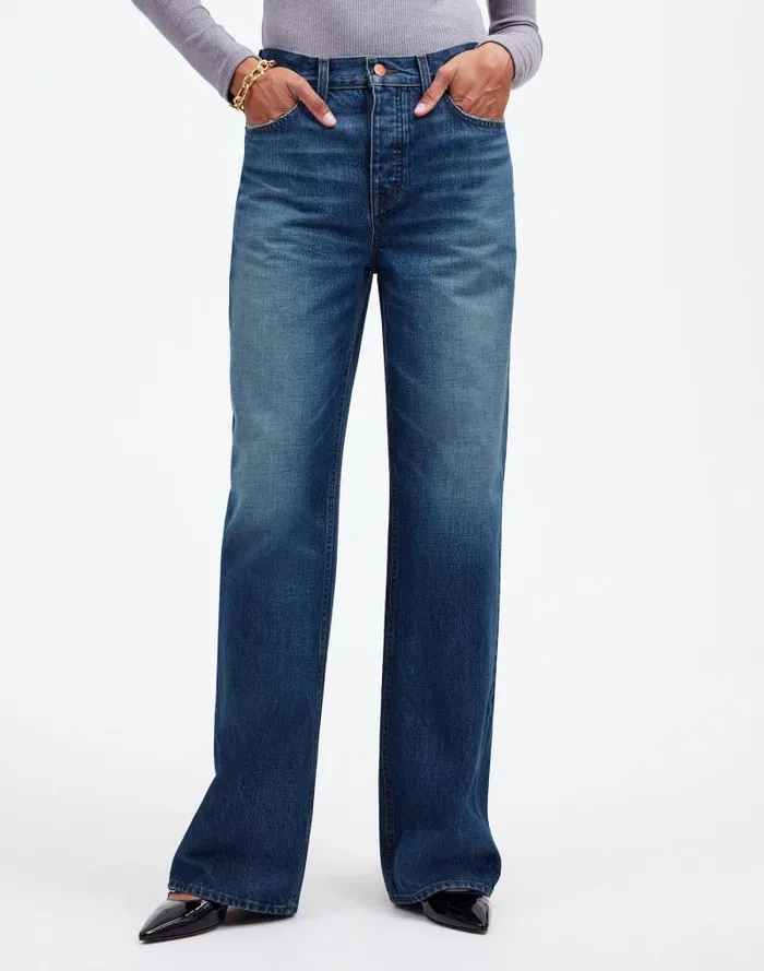 Women LowSlung Baggy Jeans Moffat Wash Madewell Jeans