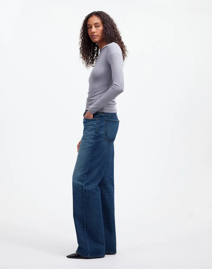 Women LowSlung Baggy Jeans Moffat Wash Madewell Jeans