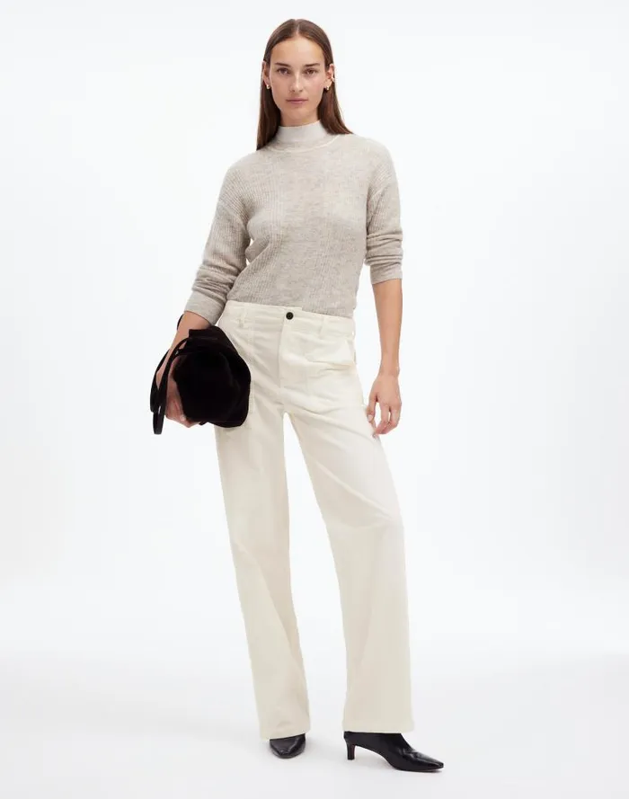 Women LowSlung Baggy Utility Pants In Corduroy Winter White Madewell Pants