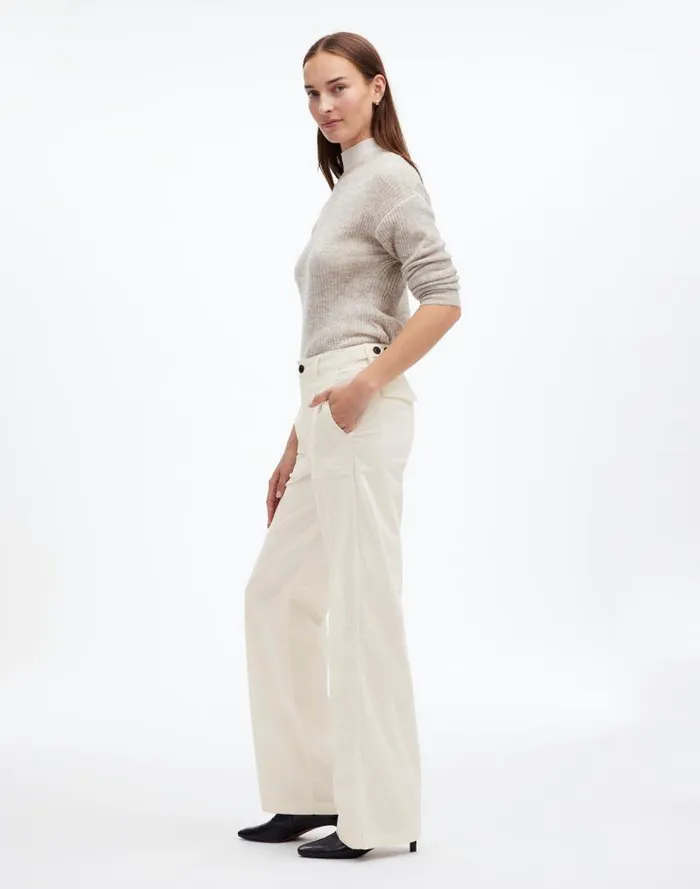 Women LowSlung Baggy Utility Pants In Corduroy Winter White Madewell Pants