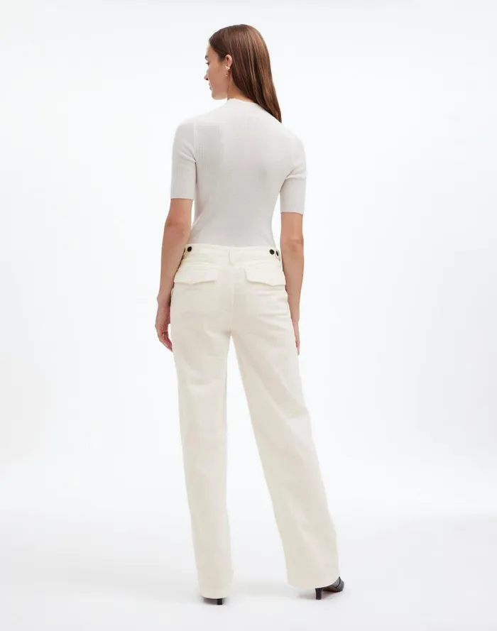 Women LowSlung Baggy Utility Pants In Corduroy Winter White Madewell Pants