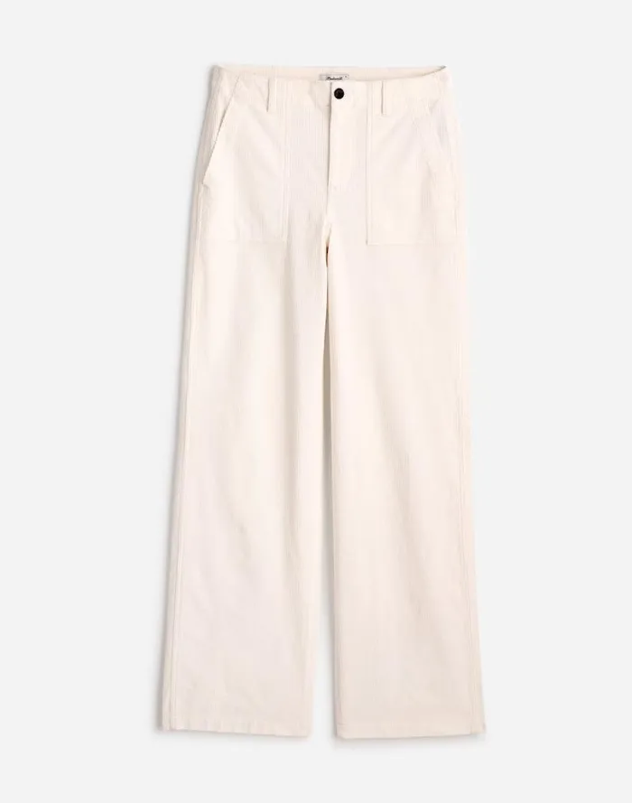 Women LowSlung Baggy Utility Pants In Corduroy Winter White Madewell Pants