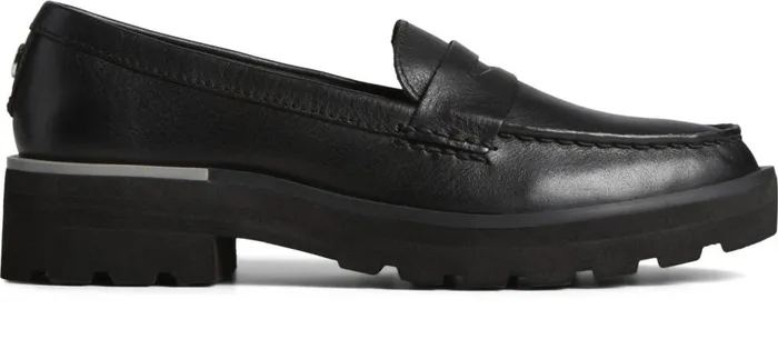 Women Lug Penny Loafer Black Sperry Flats and Loafers