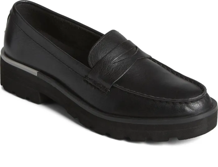 Women Lug Penny Loafer Black Sperry Flats and Loafers Women Lug Penny Loafer Black Sperry Flats and Loafers