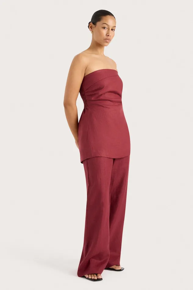 Women Lulea Pant Wine Faithfull The Brand Pants