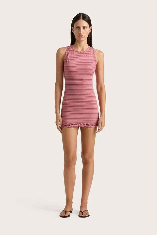 Women Maceio Mini Dress Vermillion Stripe Faithfull The Brand Dresses