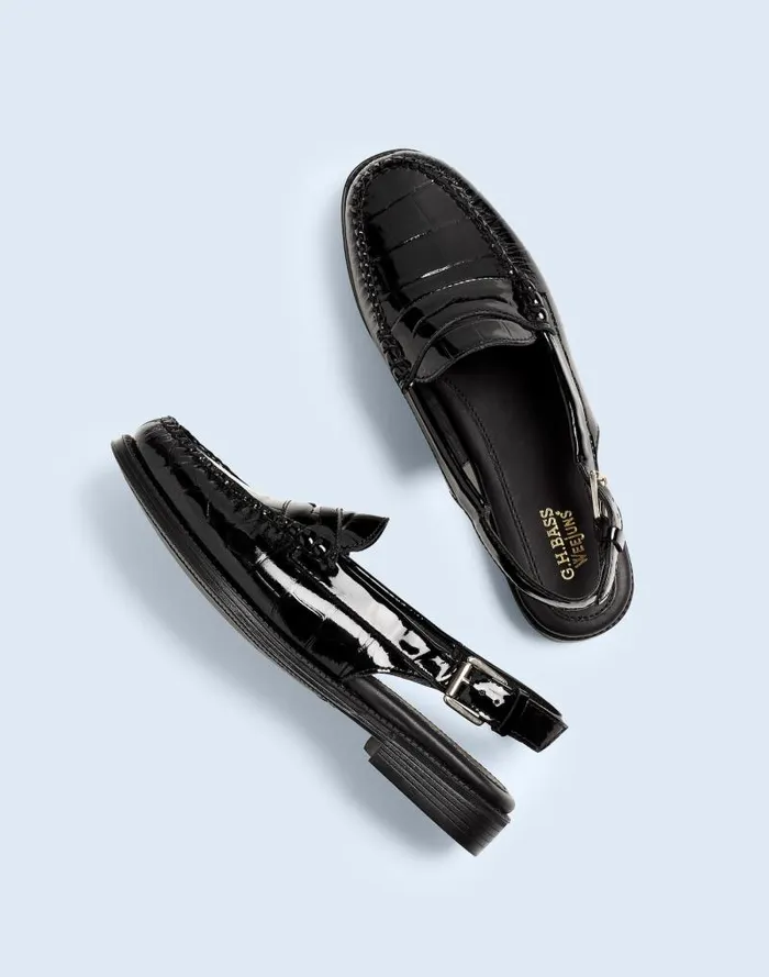 Women Madewell X GHBASS Whitney Sling Back Weejuns Loafers Black Madewell Flats and Loafers Women Madewell X GHBASS Whitney Sling Back Weejuns Loafers Black Madewell Flats and Loafers