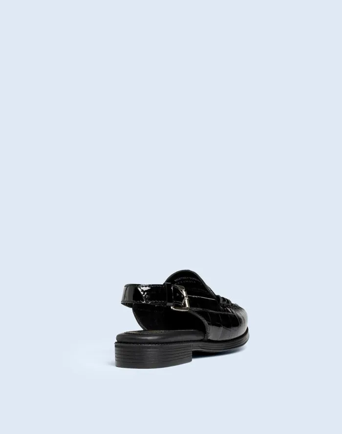 Women Madewell X GHBASS Whitney Sling Back Weejuns Loafers Black Madewell Flats and Loafers