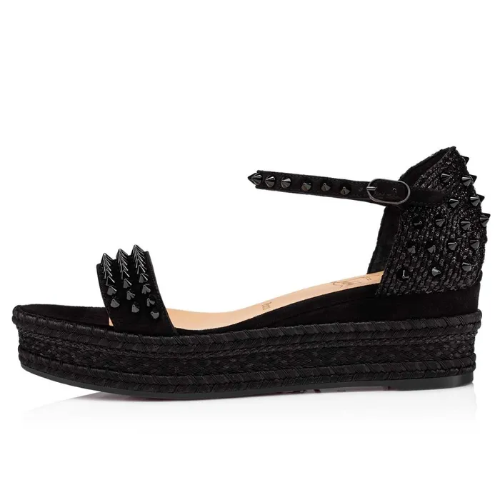 Women Madmonica 60 Mm Espadrilles 8211 Suede Calf 8211 Black Black Christian Louboutin Wedges