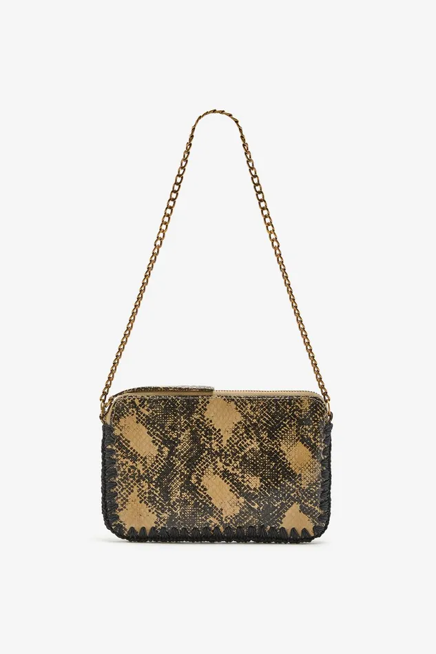Women Malparmi Clutch Exotic Crochet Pouch With Shoulder Strap Sand