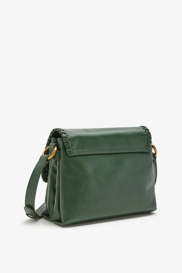 Women Malparmi Crossbody Bags Medium Leather Tress Crossbody Bag Fern Green