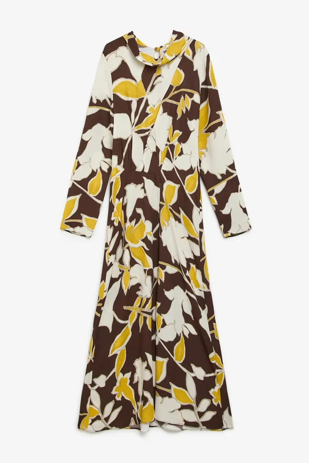 Women Malparmi Dresses Calliope Flower Dress Brownyellowivory