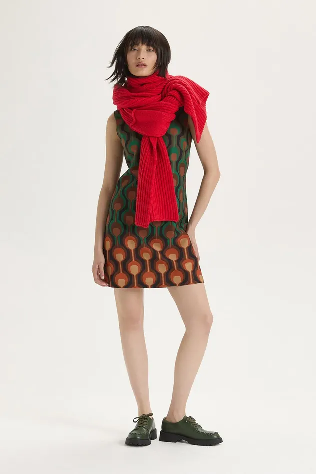 Women Malparmi Dresses Temple Degrad Cady Dress Greenbrownblack