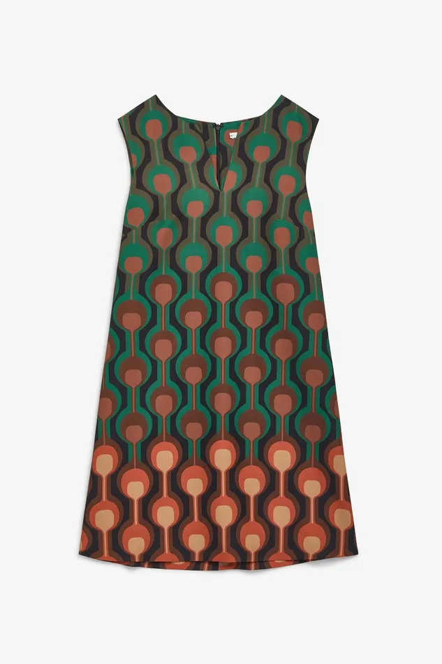 Women Malparmi Dresses Temple Degrad Cady Dress Greenbrownblack