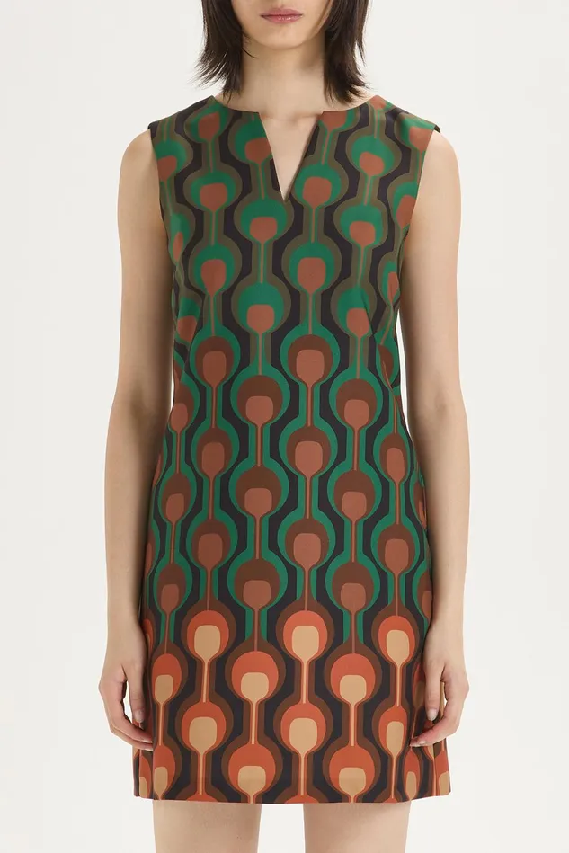 Women Malparmi Dresses Temple Degrad Cady Dress Greenbrownblack