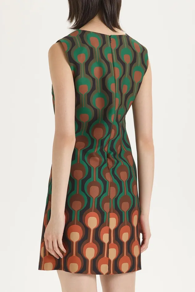 Women Malparmi Dresses Temple Degrad Cady Dress Greenbrownblack