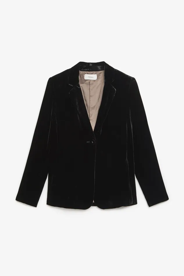 Women Malparmi Jackets Fluid Velvet Jacket Black